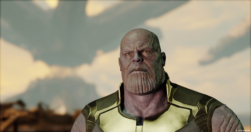 Thanos durante el proceso de digitalización y animación.